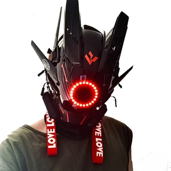 Cyberpunk Maska Modrá Červená LED Osvětlení Hudební Festival Cosplay Fantastické SCI-FI, Osobní Helmu Halloween Party Dárek Teenager