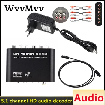 Digitální 5.1 Audio Dekodér Dolby Dts/Ac-3 Optický 5.1-Kanálový RCA Analog Converter Audio Adaptér-Zesilovač Pro TV Audio