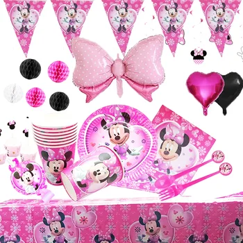 Disney Minnie Mouse Téma Dívky Birthday Party Dodávky Pohár, Talíř, Děti, Holka, Narozeniny, Party Dekorace Jednorázové Nádobí Sada