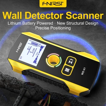 FNIRSI WD-01 Detektor Kovu Digitální Nástěnné Skener Přesné Umístění Otvoru pro AC Živé Vodiče Cooper Dřeva Hluboký Stud Finder