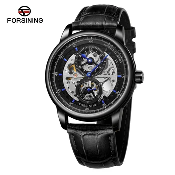 Forsining hodinky pánské volnočasové dvojitý kruh přes duté automatické mechanické hodinky náramkové hodinky mechanické hodinky 6 barev