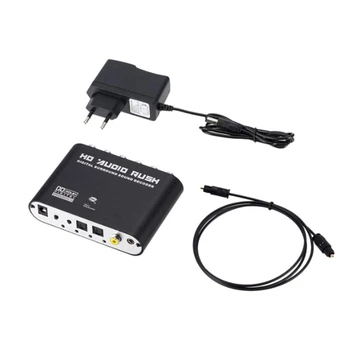 FULL-Digitální Na Analogový 5.1 Kanálový Stereo Audio Převodník, Optický SPDIF Koaxiální AUX 3,5 Mm Zvukový Dekodér-Zesilovač-EU Plug