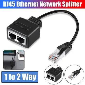 Gigabit Ethernet Splitter Rj45 Samec Na 2 Samice Adaptér Kabel Ethernet Zásuvka Konektor Prodlužovací Kabel Síťový Adaptér