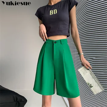 harajuku vysokým pasem širokou nohu ležérní jean šortky dámské letní zelené Šortky pro ženy, Žena krátké šaty ženy sexy kalhoty