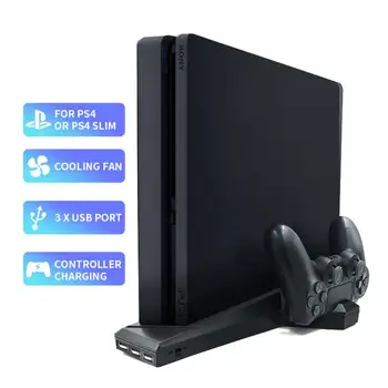 Hot 2022 Nejnovější Pro PS4 Slim/PS4 Konzole s Ventilátorem Duální Nabíječka Nabíjecí Stanice Pro PS4 Controller Rychlé Dodání