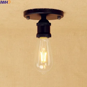 IWHD Černé Retro LED Stropní Svítidla Obývací Pokoj Plafonnier Vintage Stropní Osvětlení Svítidlo Průmyslové Luminaria