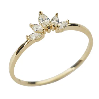 Kawiia 100% 925 Mincovní Stříbro Pozlacené 14K Zlatý Prsten Módní Luxusní Šperky Super Crown Design Jednoduché Zásnubní Prsteny pro Ženy