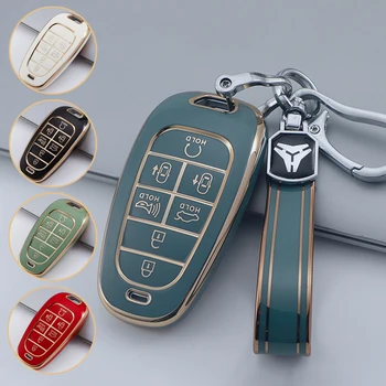 Klíče od auta Případ Kryt 4 5 7 Tlačítko pro Hyundai Santa Fe Tucson 2022 NEXO NX4 Atos Prime Solaris 2021 Dálkové Inteligentní Auto Příslušenství