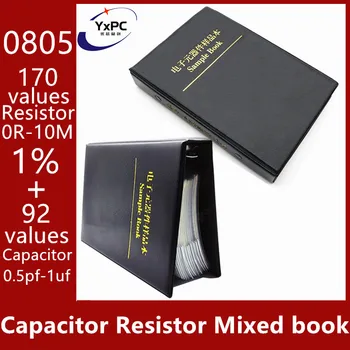 Kondenzátor Rezistor Smíšené kniha 0805 SMD (0Ω-10MΩ) Čipu Rezistor 1%+ (0.5 pf-10uf) SMT Kondenzátor Sortiment set Pack Vzorek Kniha