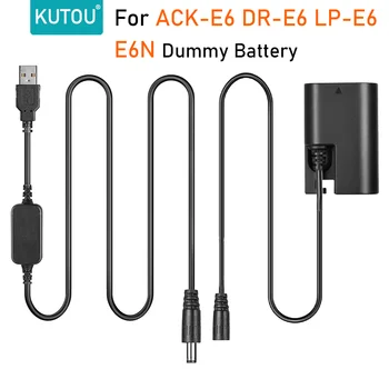 KUTOU ACK-E6 DR-E6 LP E6 E6N Figuríny Baterie USB Napájecí Adaptér Kit Pro Canon EOS 5D Mark III, II, 6D, 7D 60D 70D 80D 90D R R5 R6 5DS