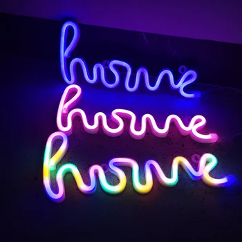 Led Neon Light Dopis Domů, Nápis, Stěna Světla pro Pokoj Domácí Výzdoba, Strana, Svatební Okno Shop Dekor Vánoční Dárek