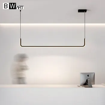 LED Přívěsek Svítilna pro Kuchyně, Kanceláře Lesk Moderní Minimalistický Černý Lustr Osvětlení Jídelního Stolu Domova Svítidlo