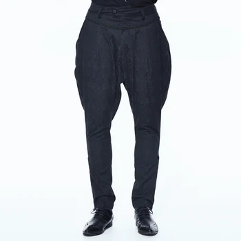 Ležérní Mužů Kalhoty Módní Dlouhé Kalhoty Volné Kalhoty Muži Módní Černé Pohodlné Kalhoty Poloviny Pasu