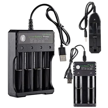 Li-ion Baterie USB Nabíječka Power 1-4 Sloty Nezávislé Nabíjecí Přenosný 3.7 V 18650 18350 16340 14500 Baterie Nabíječka