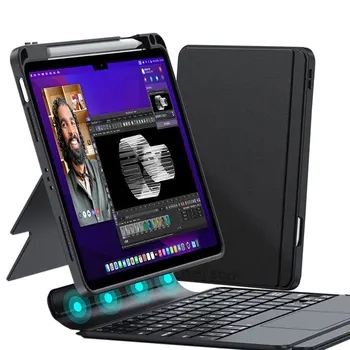 Magic Keyboard Case pro iPad Pro 11 12 9 12.9 2020 2021 2022 Vzduchu 4 5 Trackpad Podsvícená Rozdělit Bezdrátové Bluetooth Případech Klávesnice