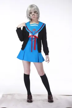 Nagato Yuki, Protože Suzumiya Haruhi žádné Yuuutu Kreslených Anime Cosplay Halloween Ženské Námořník oblek školní uniformy Cosplay Kostým