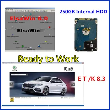 Nejnovější Auto Opravit 2021 E T/ K 8 .3 s ELSAWIN 6.0 pro-udi pro V-W Vozidel Elektronický Katalog Dílů 250 hdd Plug and Play