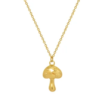 Nerezové Geometrické Šperk Náhrdelník Malé Houby Přívěsek Řetěz Na Krk Ocel Dárek Pro Ženy, Punk Estetické Doplňky, Šperky