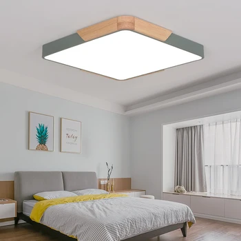 Nordic ultral-tenký stropní svítidla moderní Barevné Ložnice stropní lampa panel, dřevo, Kolo plafondlamp led stropní světlo, stmívatelné