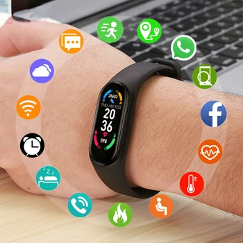 Nová M6 Chytré Hodinky Muži Ženy hodinky Smartwatch Elektronika Smart Clock Pro Android, IOS Fitness Tracker Sport, Smart-hodinky