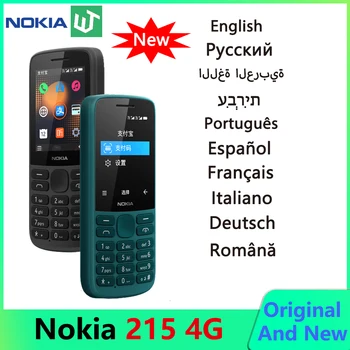Nové Originální Nokia 215 4G Vícejazyčné 2,4 palcový Dual SIM Karty Bluetooth FM Rádio 1150mAh Funkce Mobilního Telefonu