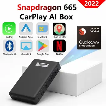 Ottocast 2022 Apple CarPlay Ai Box multimediální přehrávač 64G,Bezdrátové CarPlay,Android Auto,přidat inteligentní systém,apk android