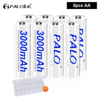 PALO 4-20ks 1.2 V 3000mAh NI-MH NIMH AA Dobíjecí Baterie AA baterií s LCD Inteligentní Nabíječka na 1,2 V AA AAA Baterie