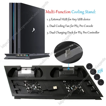 Pro PS4, Play Station 4 Pro chladič Chladící Stojan pro Vertikální Duální Regulátor Nabíjení dokovací Stanice pro Sony Playstation 4 Pr