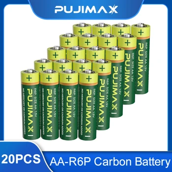 PUJIMAX 20KS Nové 1,5 V AA R6P Baterie Extra Heavy Duty Baterie Velikosti AA Carbon-Zinkové Primární Baterie Pro Budík Kalkulačka