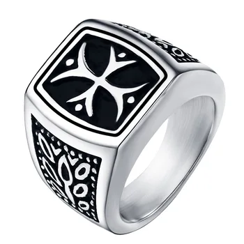 Pánská Cross Prsten Vintage Prsten pro Muže z Nerezové Oceli Kapela Vzor Prsteny Šperky Velkoobchod US Velikost 7 -13