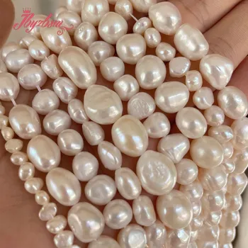 Přírodní Sladkovodní Pearl Nepravidelné Bílé Kultivované Volné Korálky Pro Výrobu Šperků Diy Ženy, Náhrdelník, Náramek 15