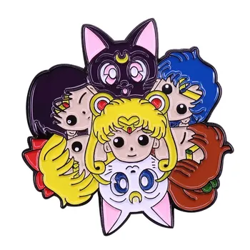 Roztomilé Magie Dívka Styling Odznak Kreativní Sailor Moon Pin Dárek Oblečení Populární Doplňky Cartoon Smalt Brož Módní Šperky