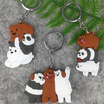 Roztomilý Kreslený Klíčenka Přívěšek Na Klíče Medvěd Panda Karikatura Zvířat Přívěsky Série Silikagel Key Ring Hračka Dárek