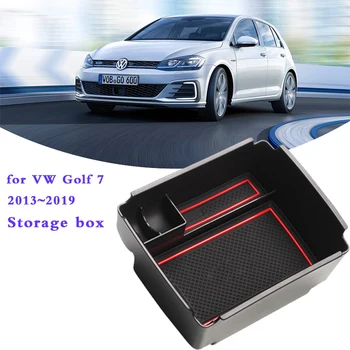 Sekundární Úložný Box pro VW Golf 7 Skládání Úklid Volkswagen Golf Mk7 VII 5G GTI R. 2013~2019 Auto Střední Loketní opěrka Doplňky
