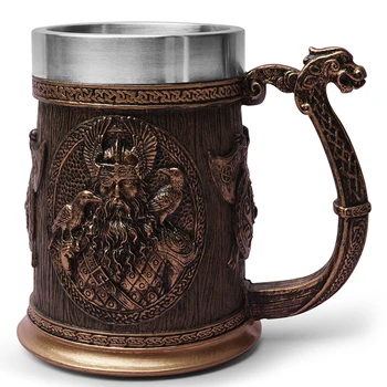 Severské Mytologie Odina a Thor Viking Korbelem Piva Stein Korbel s Vložkou z Nerezové Oceli Severské Tradice Hrnek na Kávu Pít Šálek 20o