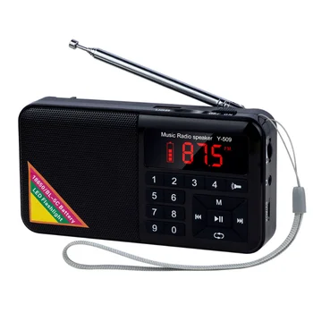 Starší Nouzové Světlo Venkovní Přenosné FM Rádio Multifunkční Média Reproduktor MP3 Přehrávač Podporuje TF Karty Y-509