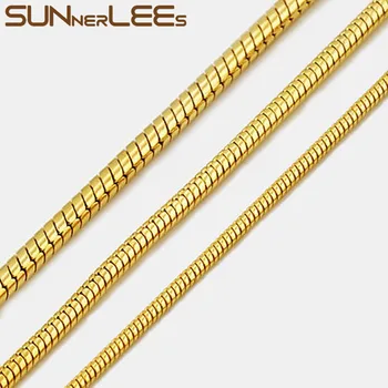 SUNNERLEES Módní Šperky Bílá Růže Zlatá Barva Náhrdelník 1mm~3mm Had Odkaz Řetěz Pro Muže, Ženy, Dárek, C32