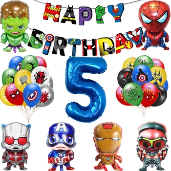 Superhrdina Narozeniny, Party Dekorace Avengers Balónek Spiderman, Iron Man, Hulk Zásoby Strany Banner Pozadí Miminko
