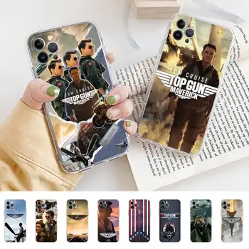 Top Gun Maverick Tom Cruise Telefon Pouzdro Pro iPhone 14 13 12 11 Pro Max XS X XR SE roku 2020 6 7 8 Plus Mini Transparentní Shell