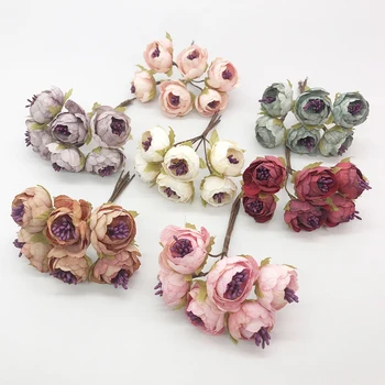 Tyčinka Rose Flores DIY Dárek Box Zápisníku Svatba Dekor Věnec Home Dekor Umělá Květina Levné venkovní dekor