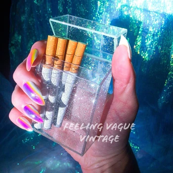 Třpytivé Crystal Vůně Důkaz Cigarety Pouzdro pro Zapalovač Cigaret Tabák Příslušenství Úložný Box