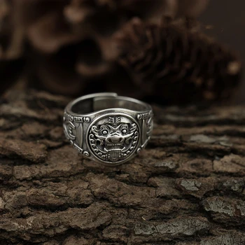 Unikátní Vintage Lion Open Prsten pro Muže Etnické Vítr, Amulet, Prsten, Šperky Dárek