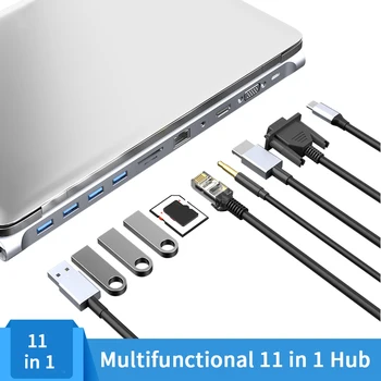 USB Rozbočovač USB Typ C Adaptér USB C Hub 3 0 Usb Splitter 4K Hdmi Rozbočovač Pro Macbook Air M1 2.0 USB C-Micro SD Card Reader RJ45 Hub