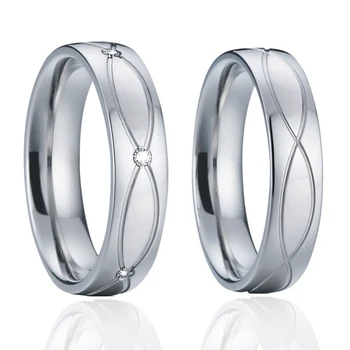 Vintage LÁSKA Spojenectví Stříbrná barva návrh Snubní Prsteny sada pro páry, jeho a její, Eco Nerezový snubní prsten
