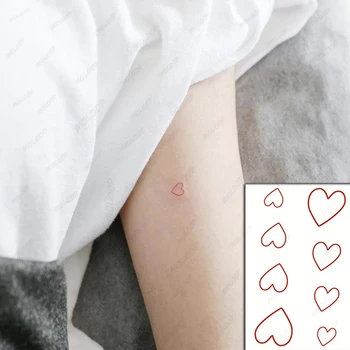Vodotěsný Dočasné Tetování Červené Srdce Čínského, Japonského Textu Kreslený Vzor Falešné Tetování Flash Tetování Paže body Art pro Ženy, Muže