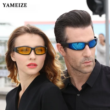 YAMEIZE Anti-Oslnění Noční Vidění Brýle Muži Ženy Polarizované sluneční Brýle Žluté Čočky Auto Řidičské Brýle Rozšířené Světelné Brýle