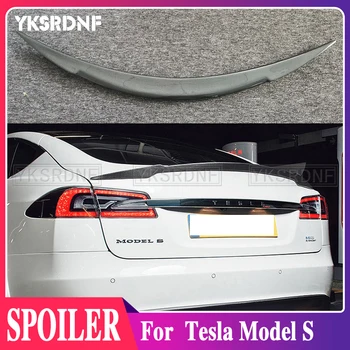 YKSRDNF Pro Tesla Model S 2015 2016 2017 Zadní Křídlo Spoiler Kufru Boot Křídla, Spoilery z uhlíkových vláken 3M Pasta